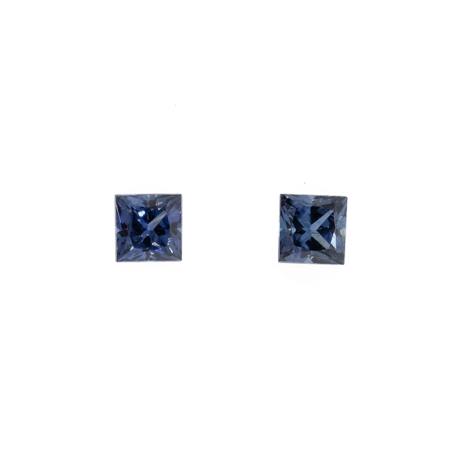 0.25ctw Princess Cut Pair of Blue Sapphires