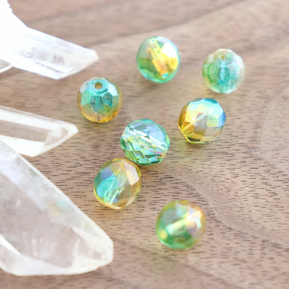 10 Faceted Czech Glass Beads - 10mm - Fire Polished - Choose Your Color!
