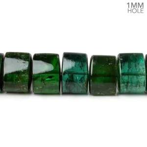 10.5mm Green Tourmaline 1mm hole Center Drilled Plain Trillions 5.75 inch 20 beads AAA 
