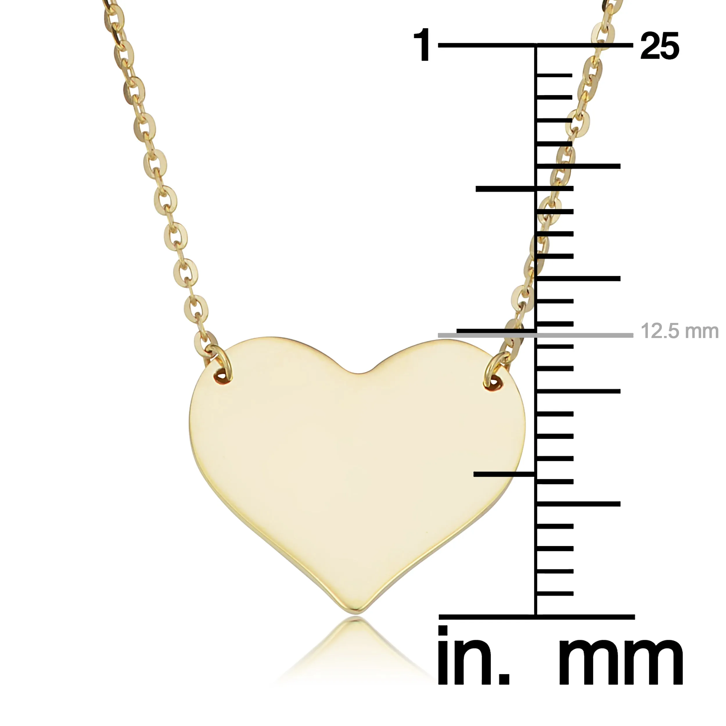 10k Yellow Gold High Polish Heart Necklace (18 inch)