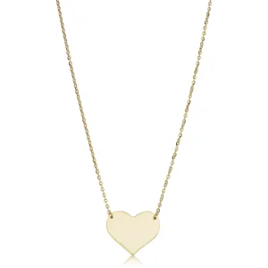 10k Yellow Gold High Polish Heart Necklace (18 inch)