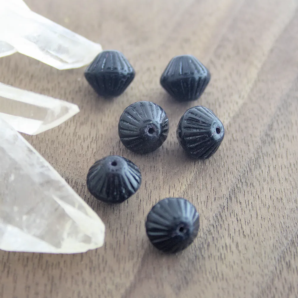 12 Bicone Czech Pressed Glass Beads - 11mm - Polished - Choose Your Color!
