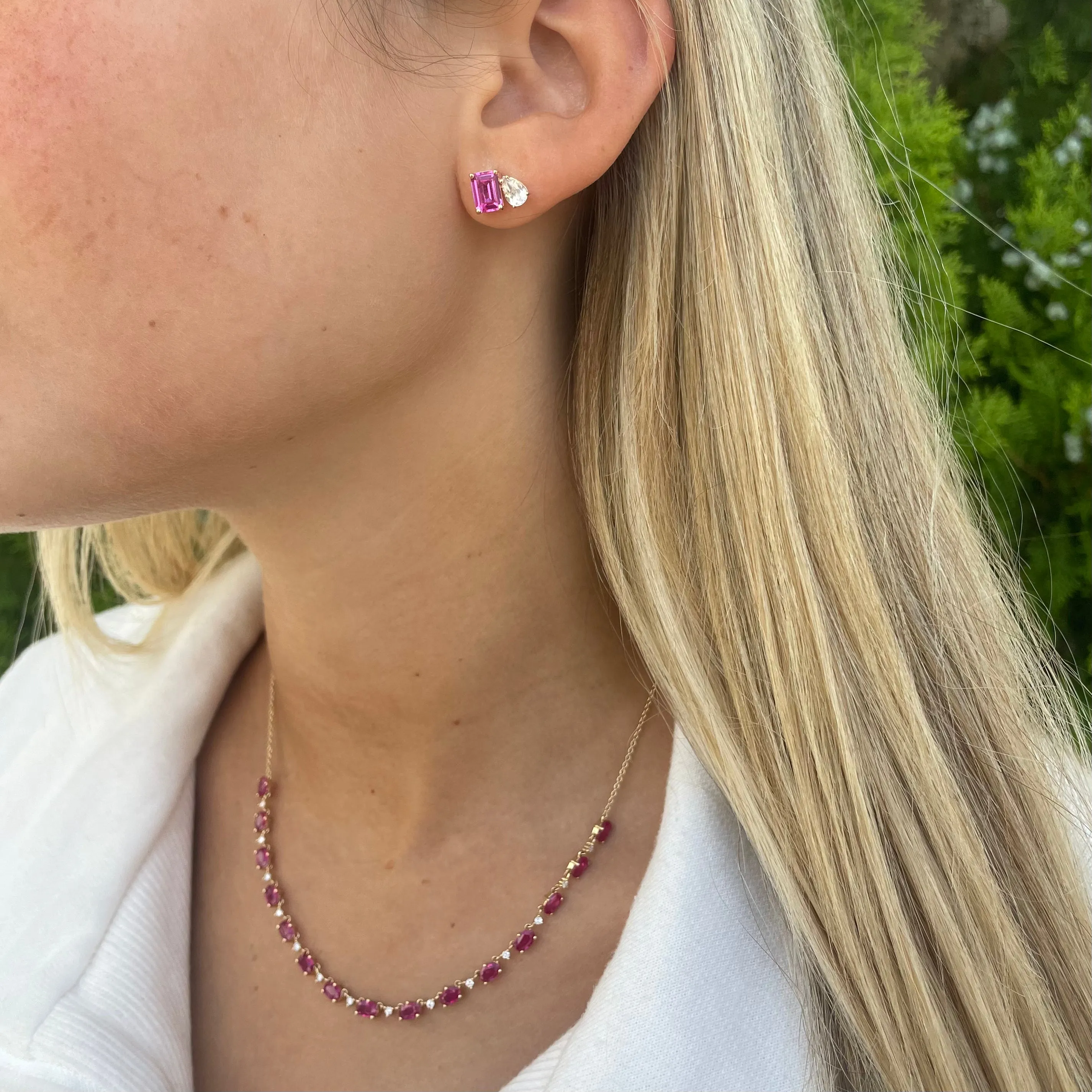 14K GOLD DIAMOND RUBY LOLA NECKLACE