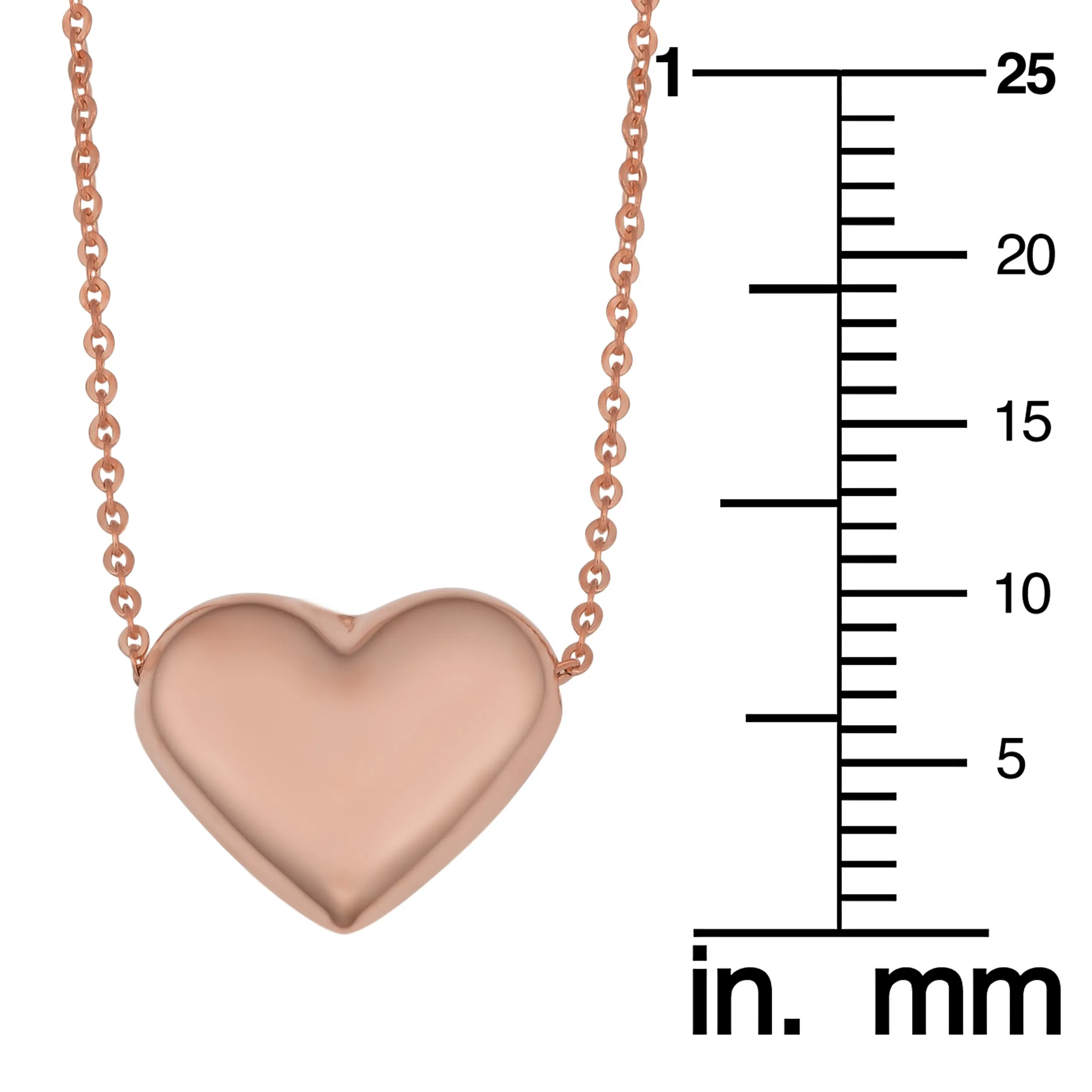 14k Rose Gold Heart Necklace (18 inch)