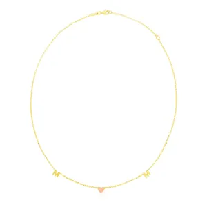 14k Yellow and Rose Gold Mom Necklace