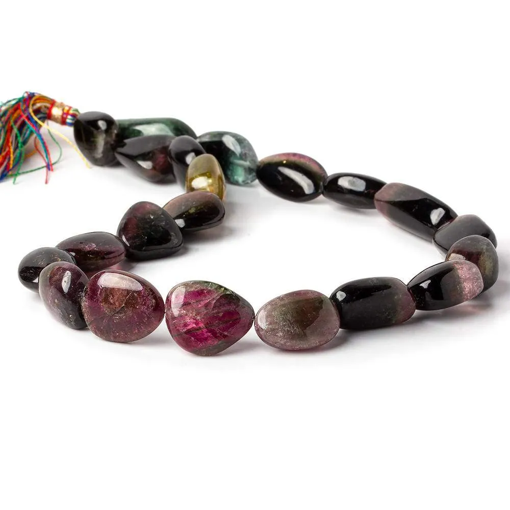 14x10-25x12mm Polychromatic Tourmaline Plain Nugget Beads 14 inch 21 pcs