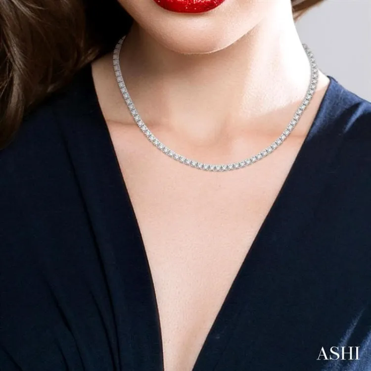 15 ctw Round Cut Diamond Tennis Necklace in 14K White Gold