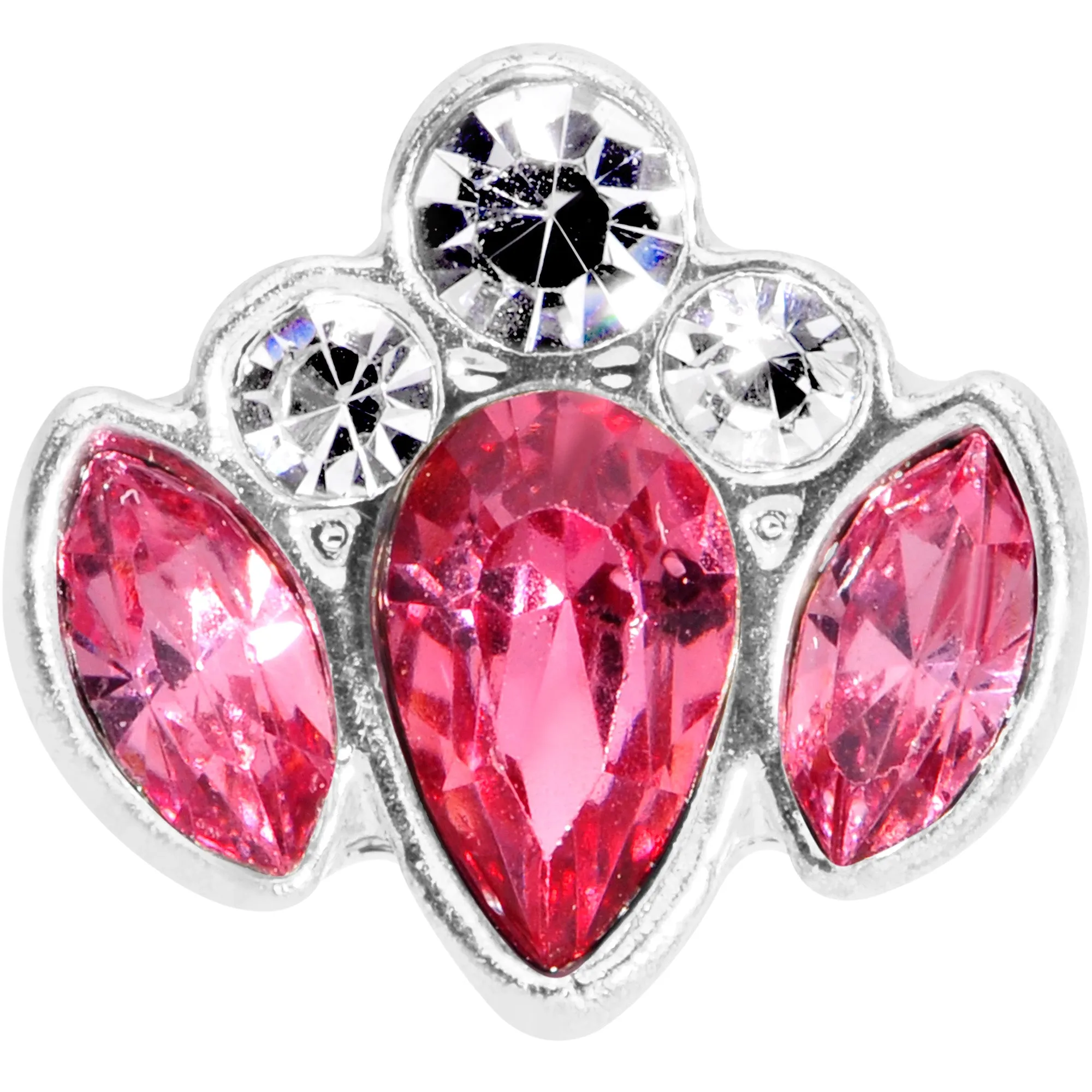 16 Gauge 5/16 Clear Pink Gem Cluster Labret Monroe Tragus