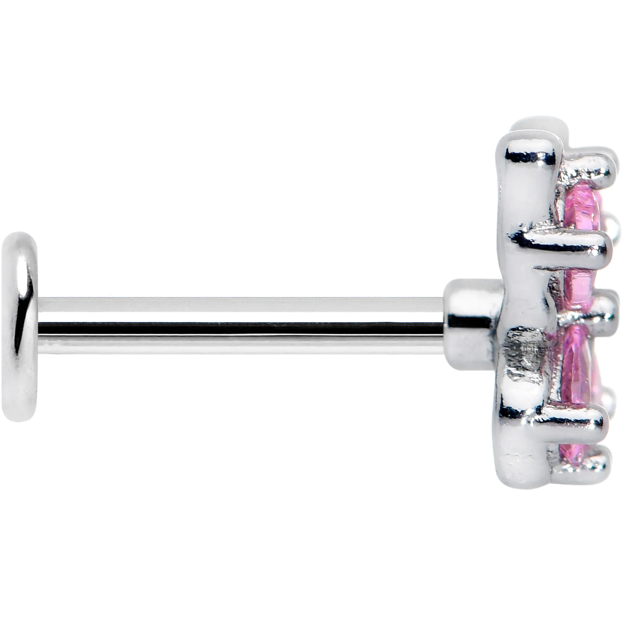 16 Gauge 5/16 Pink Gem Baroque Butterfly Internally Threaded Labret