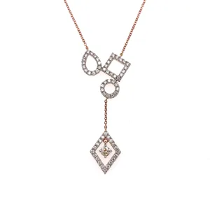 18K Rose Gold Diamond Shapes Necklace