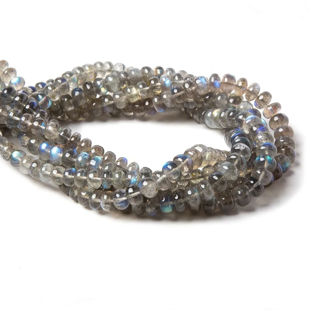 3.5-4.5mm Labradorite Beads Plain Rondelles 16 Inch 120pieces