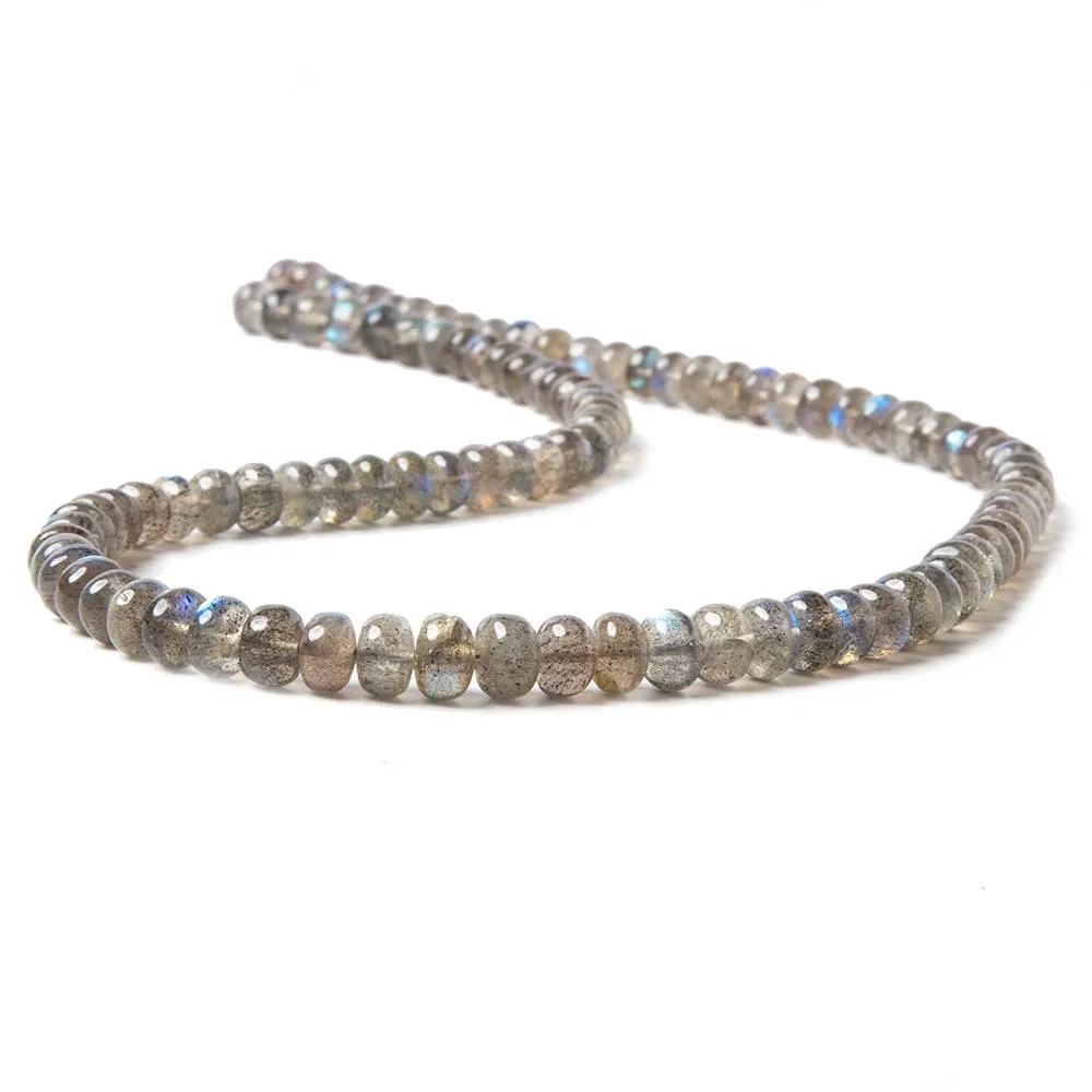 3.5-4.5mm Labradorite Beads Plain Rondelles 16 Inch 120pieces