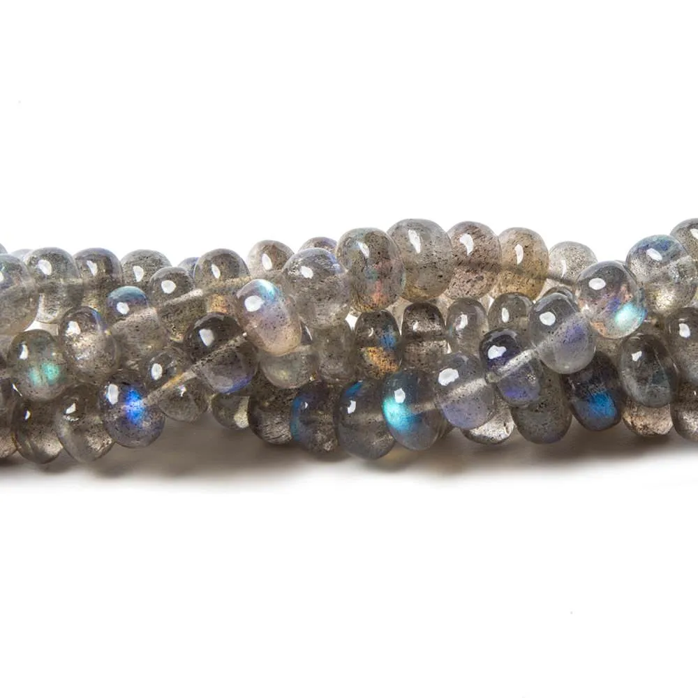3.5-4.5mm Labradorite Beads Plain Rondelles 16 Inch 120pieces