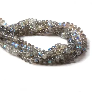 3.5-4.5mm Labradorite Beads Plain Rondelles 16 Inch 120pieces