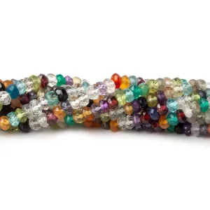 3mm Multi-gemstone Faceted Rondelle Beads 15 inch 170 pieces