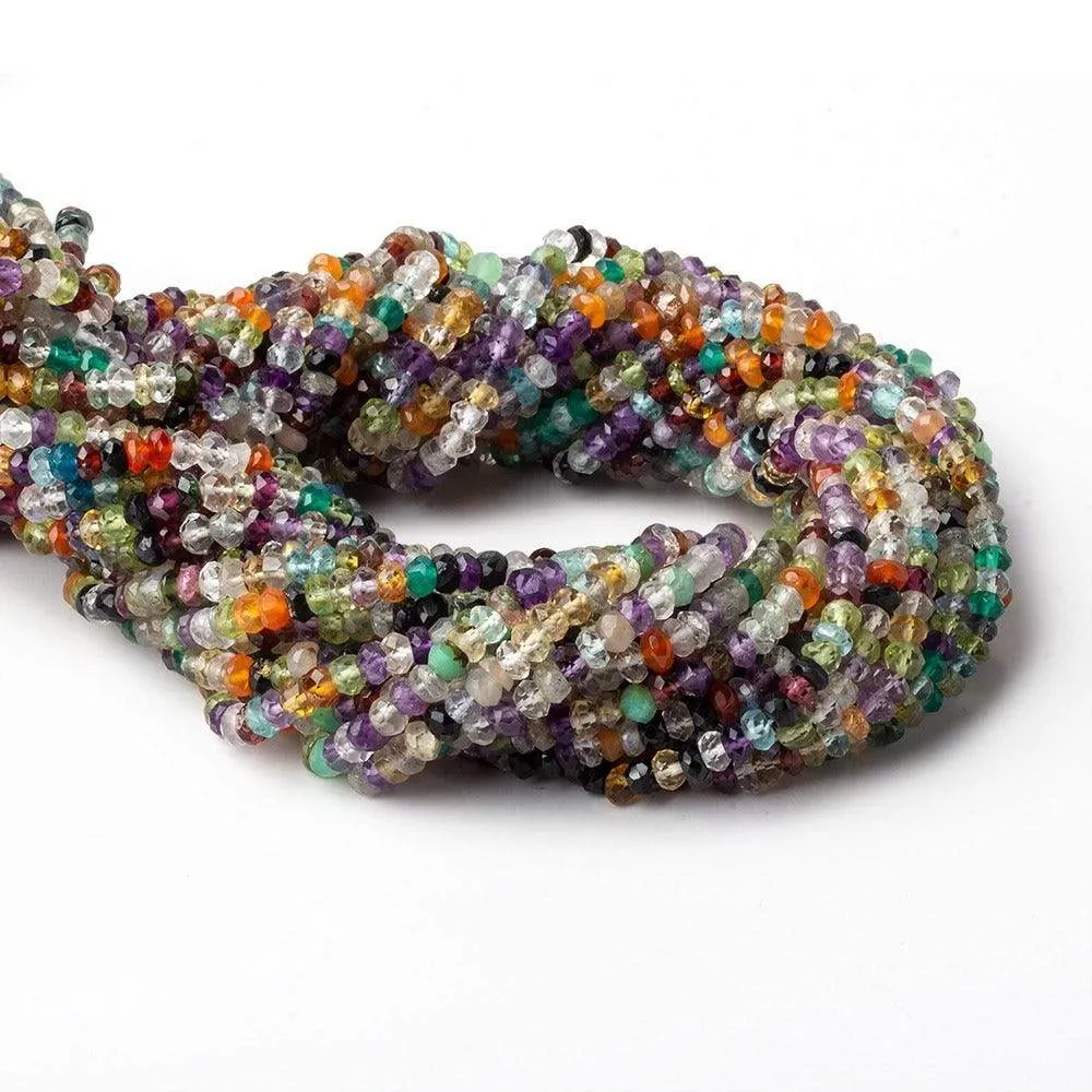 3mm Multi-gemstone Faceted Rondelle Beads 15 inch 170 pieces