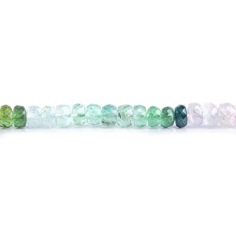 4-5.5mm Multi-Color Tourmaline Faceted Rondelle, A Grade