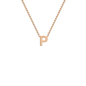9K Rose Gold 'P' Initial Adjustable Letter Necklace 38/43cm