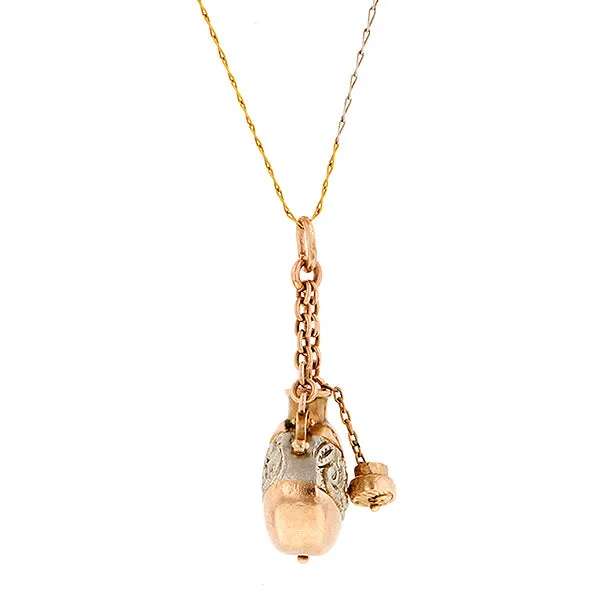 Antique Rose Gold & Platinum Embossed Perfume Flask