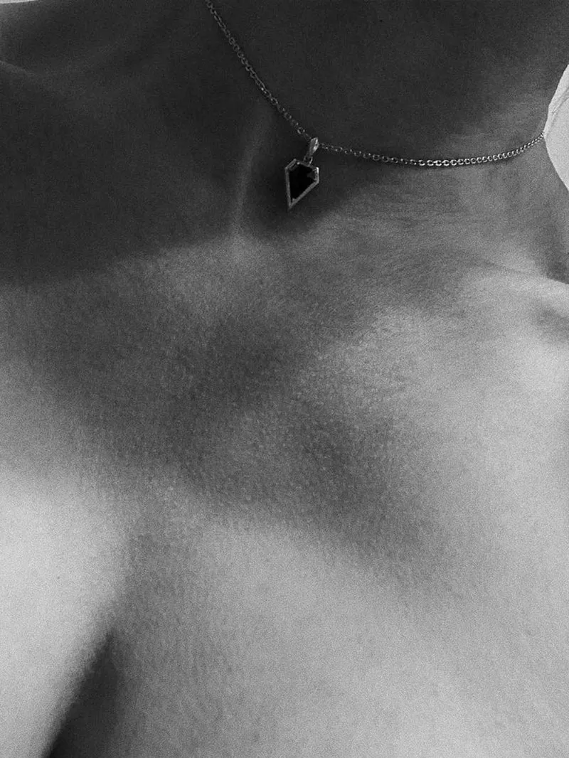 Aphrodite Amulet Pendant Necklace With Black Diamond In 18K Rose Gold
