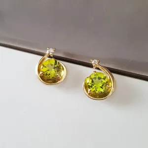 Arizona Peridot Gold Jewelry Peridot Shooting Star Earrings
