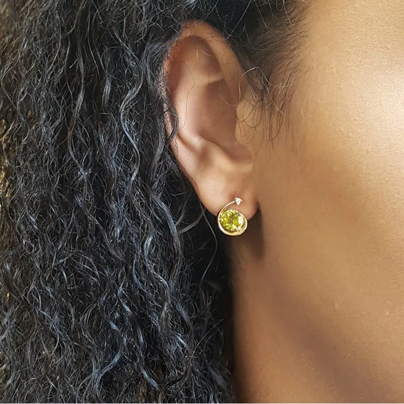 Arizona Peridot Gold Jewelry Peridot Shooting Star Earrings