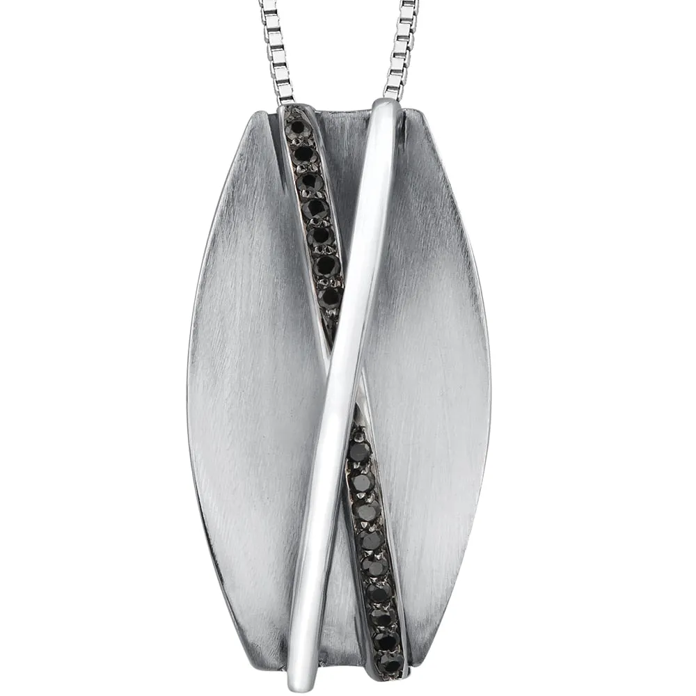 Black Diamond and Sterling Silver Pendant