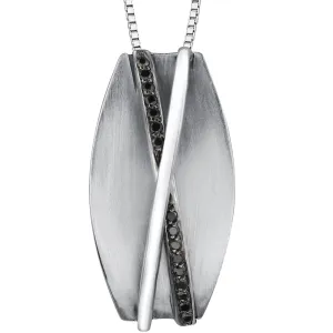 Black Diamond and Sterling Silver Pendant