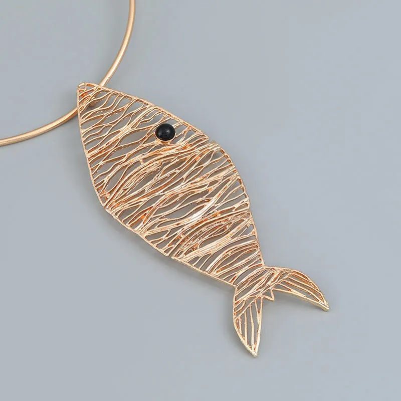 Bohemian Fish Pendant Choker Necklaces - 2 Colors