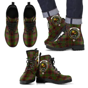 Buchan Modern Tartan Clan Badge Leather Boots