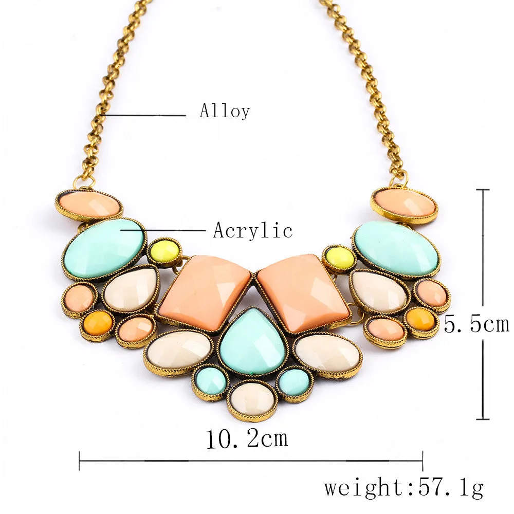 Collier Resin Gem Choker Statement Necklaces gioielli Link Chain Necklace collares Bijoux Necklace For Women Maxi Necklace colar