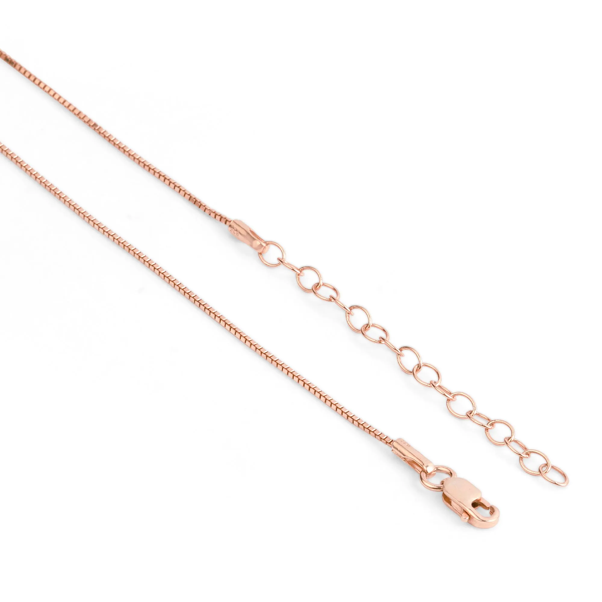 Dazzling Charm 925 Sterling Silver Rose Gold Plated Pendant with Chain
