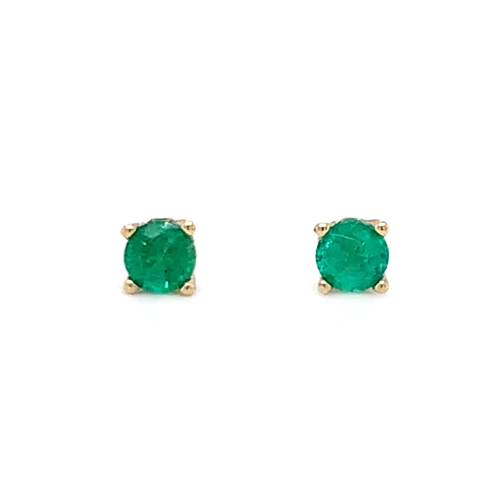 Emerald & Yellow Gold Earrings- "Evergreen"