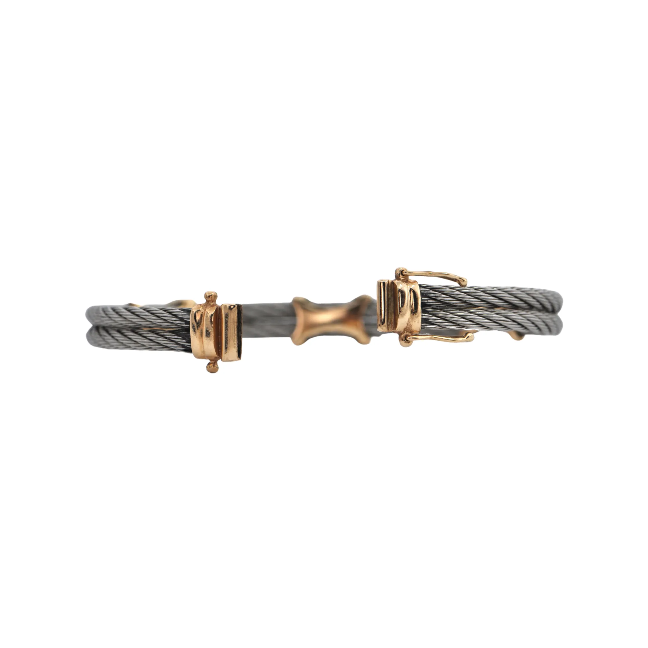 Estate 14k Gold and Stainless Steel Bracelet