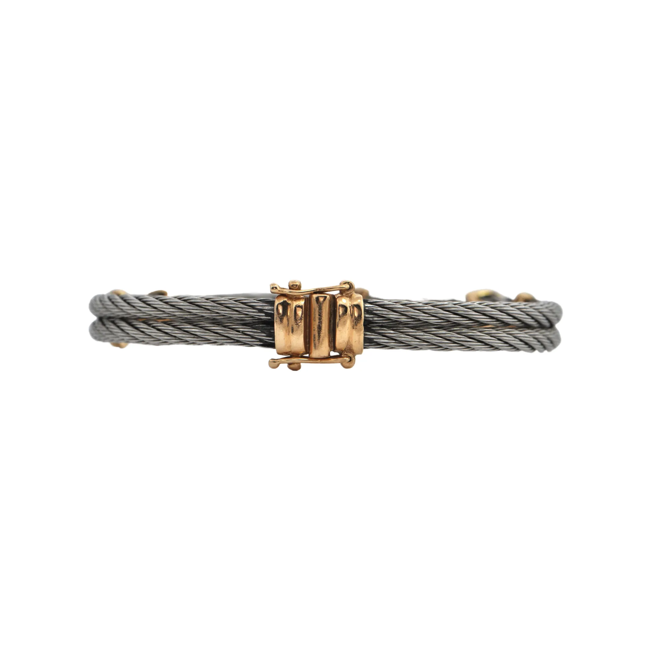 Estate 14k Gold and Stainless Steel Bracelet