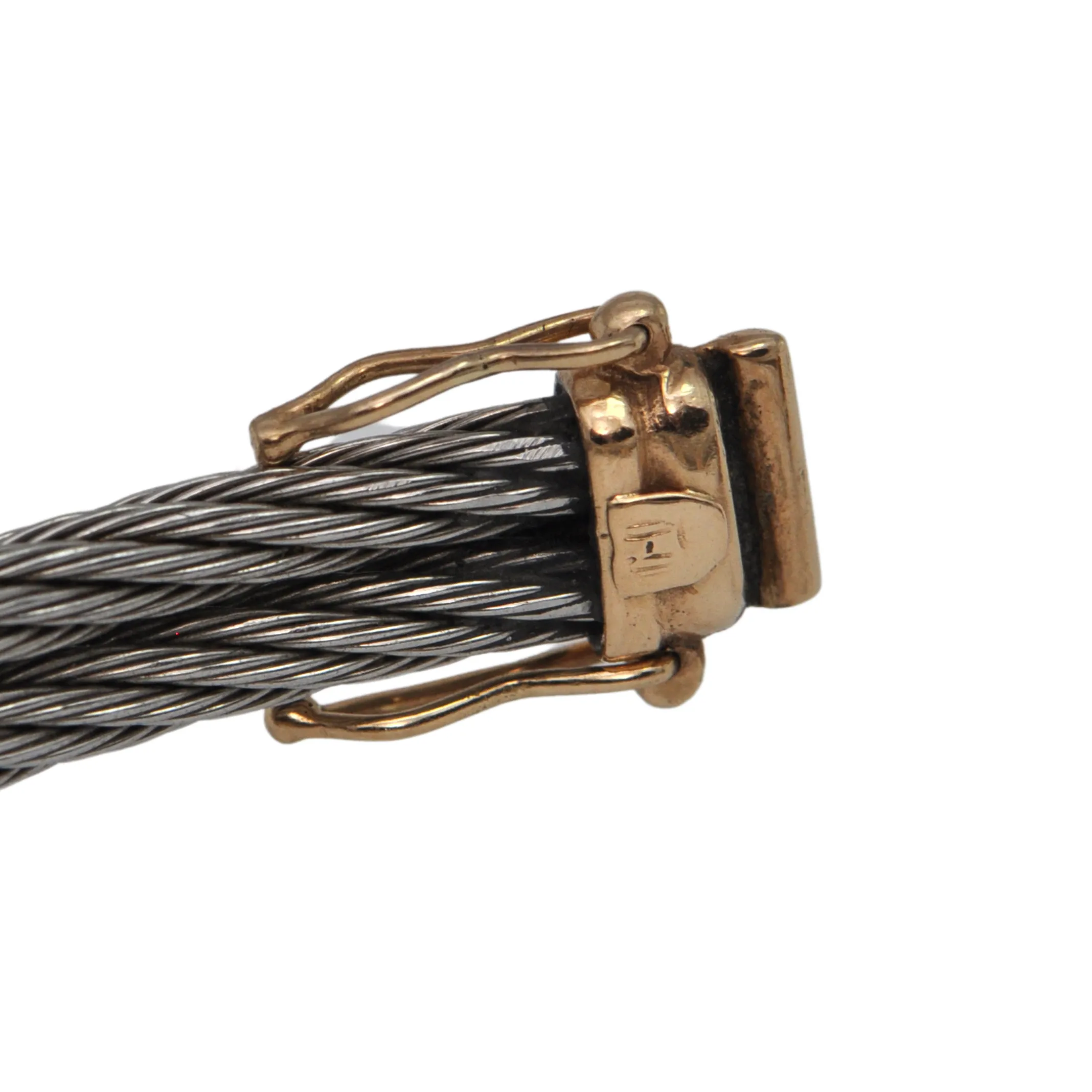 Estate 14k Gold and Stainless Steel Bracelet