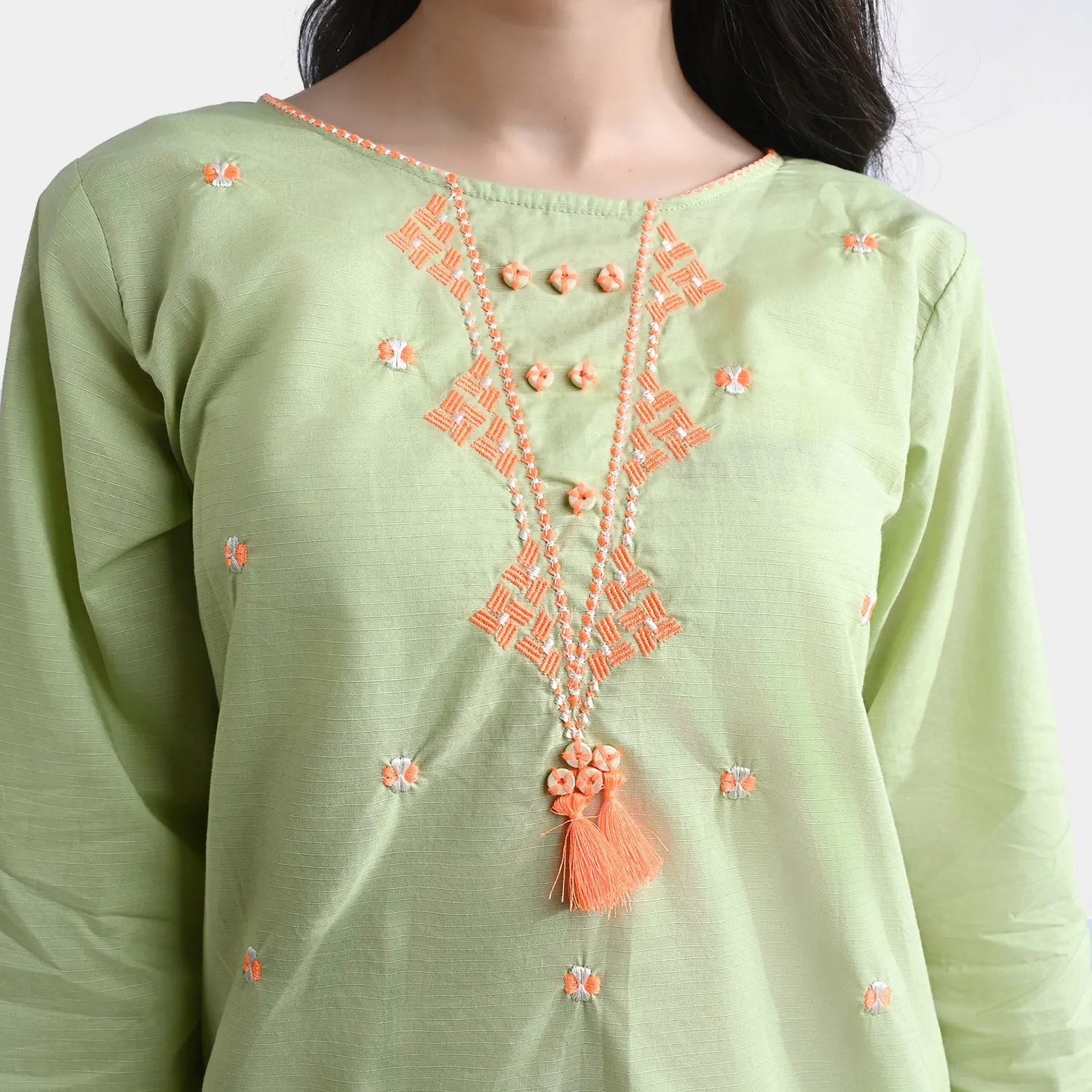 Girls Jacquard EMB Top Geometric Styles