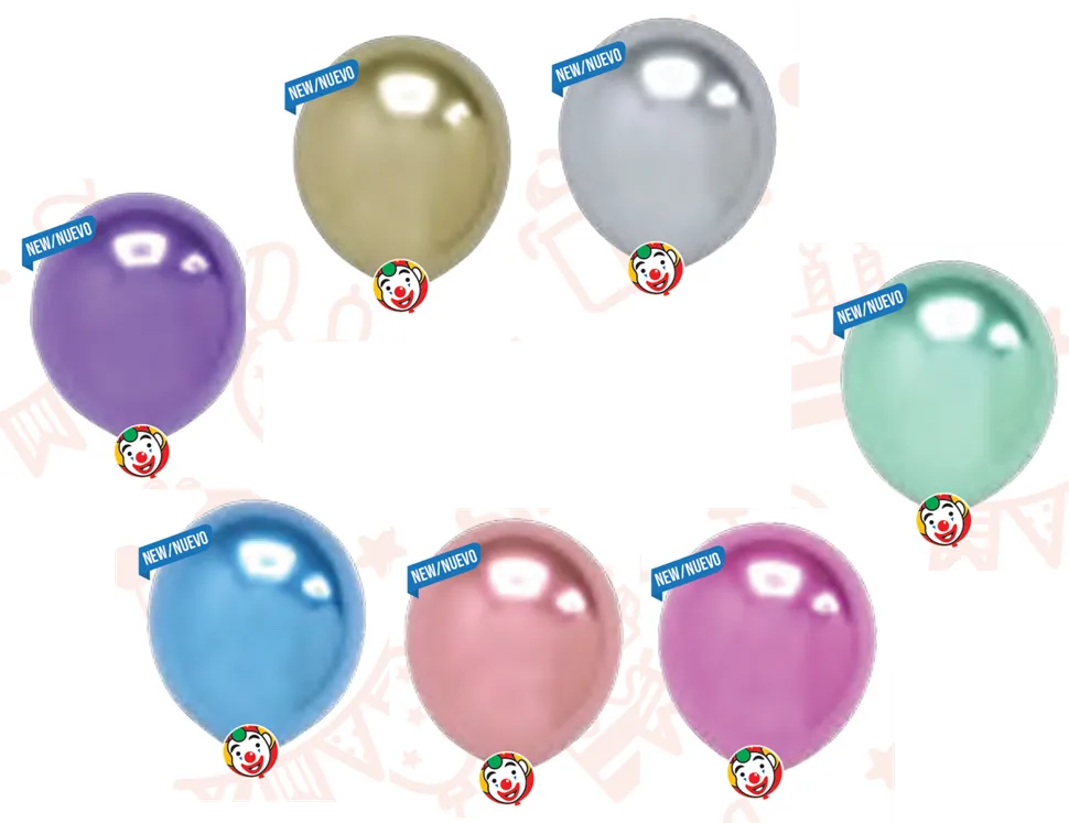 Globos Payaso 12in Balloon Platinum Assorted  50ct