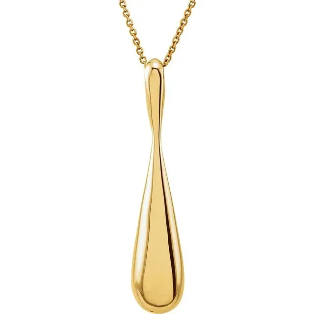 Gold Mesh Teardrop Pendant