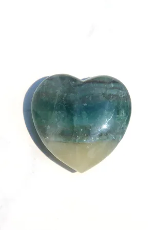 Green Rainbow Fluorite Heart