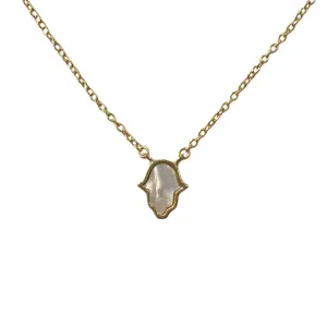 Hamsa Mother Of Pearl Necklace