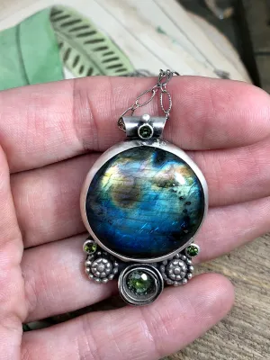 Labradorite Flower Necklace