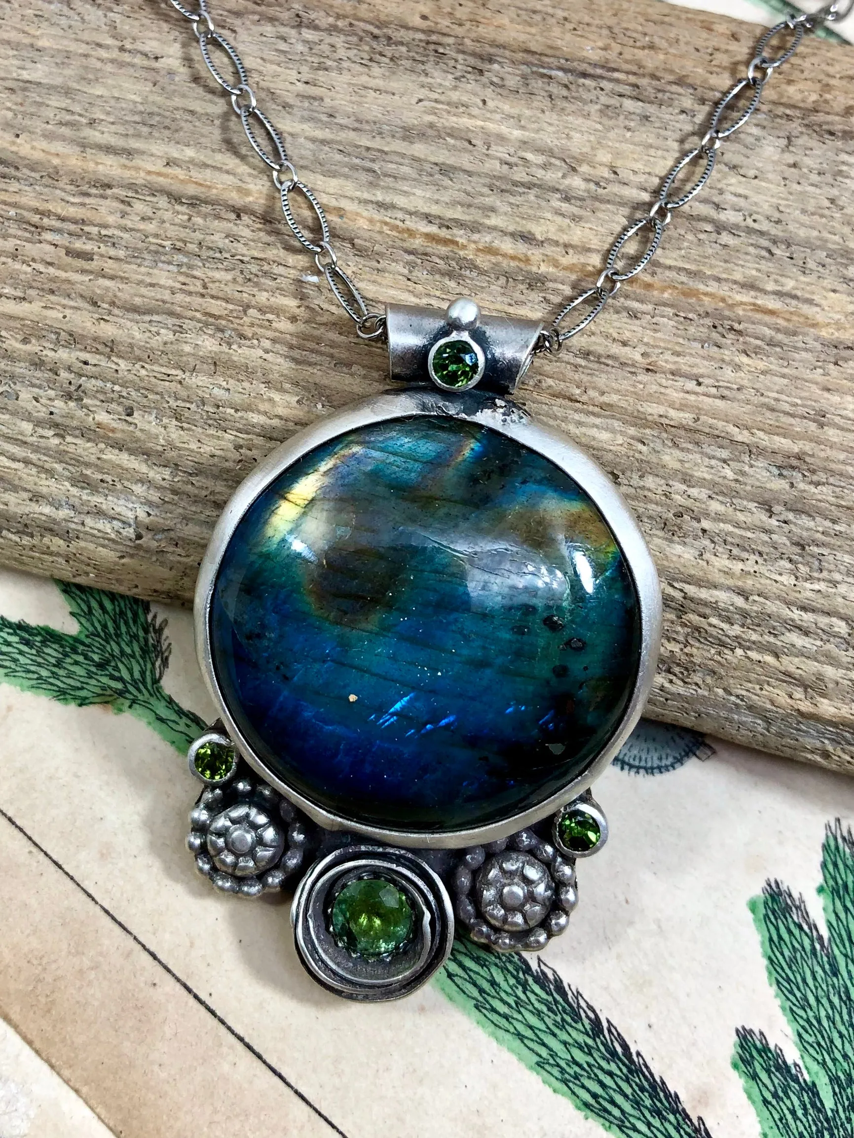 Labradorite Flower Necklace