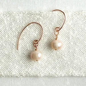 Luminous Rose - Single Pearl Earrings
