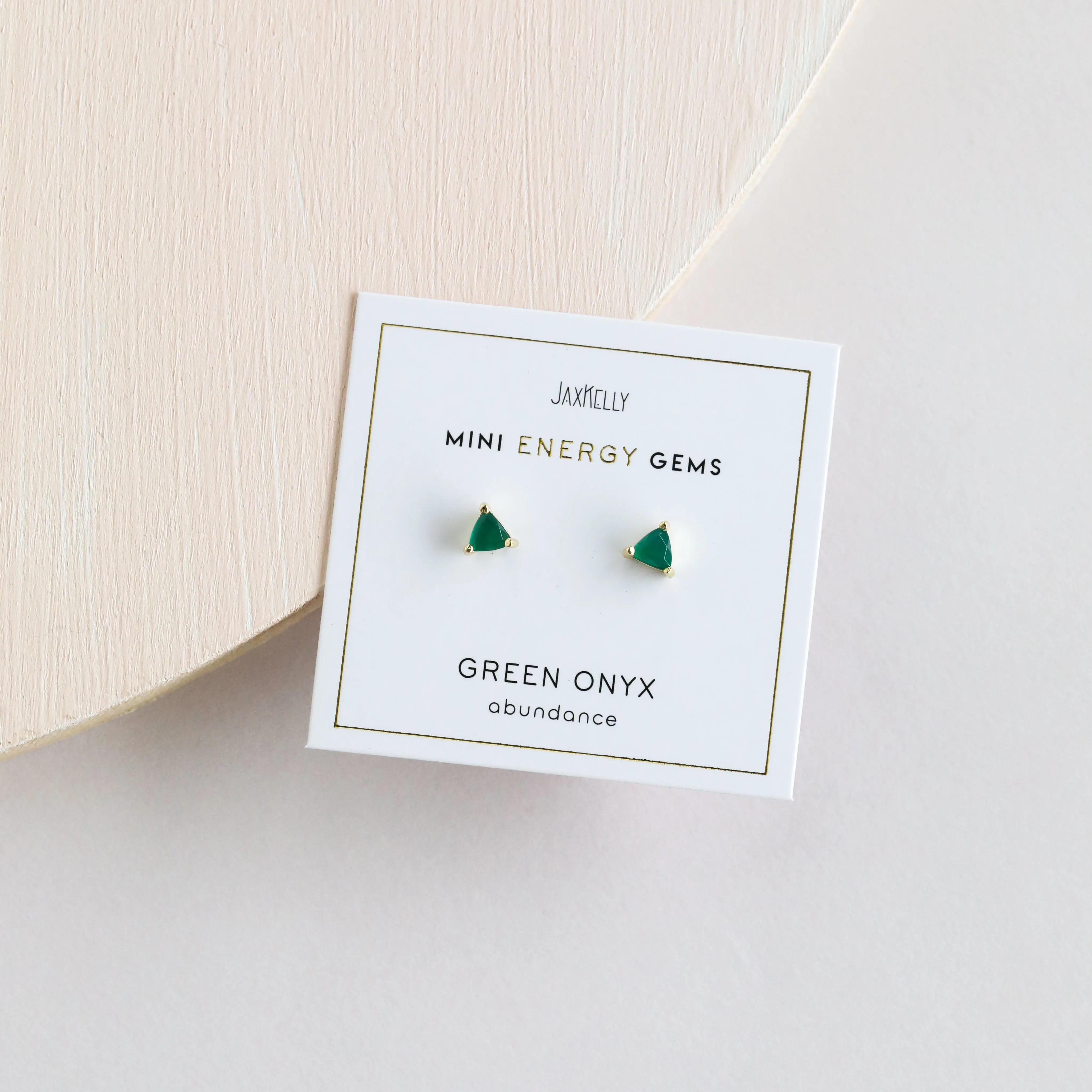 Mini Energy Gem Earring - Green Onyx