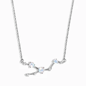 Moonstone Diamond Necklace - Taurus Zodiac Constellation