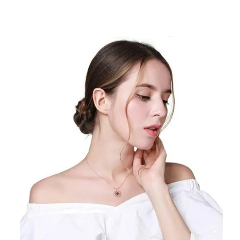 New Rose Gold Silver 100 Languages I Love You Projection Pendant Necklace Romantic Memory Wedding