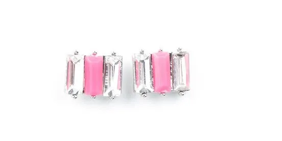 Open Door Jewelry - Electric Neon - Pink Starlet Shimmer Earring - Paparazzi Accessories