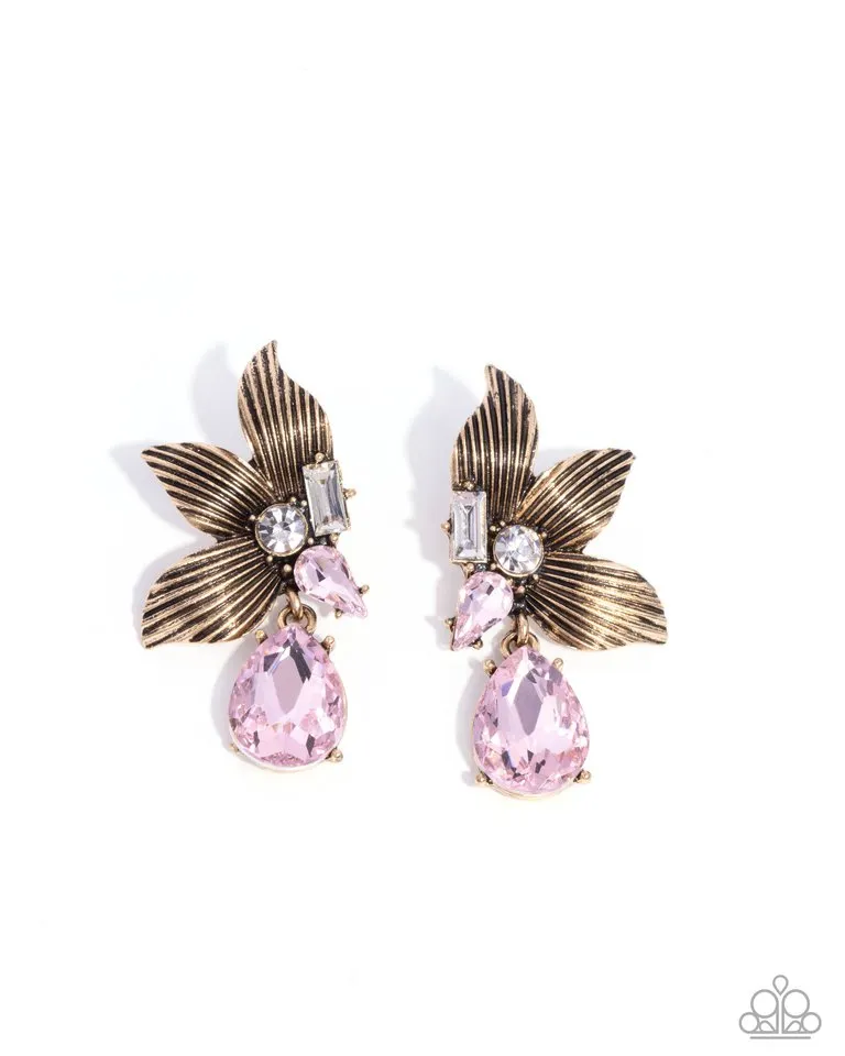Paparazzi Earring ~ Showstopping Symphony - Pink
