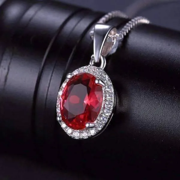 Pink Tourmaline Oval Cut 1.7CT IOBI Precious Gems Halo Pendant Necklace